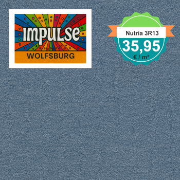 Vorwerk Nutria 3R13 blau Teppichboden – quadratische Draufsicht, Velours, 35,95 €/m²